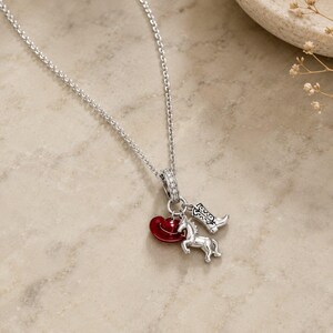 Country Western Girl Necklace, 20 inches - Silver - - LadybugfeetDesigns -