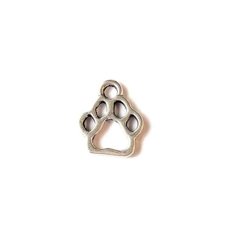 Tiny Dog/Cat Paw Print Charm - - LadybugfeetDesigns -