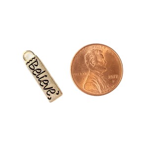 Silver Believe Tag Charm II - - LadybugfeetDesigns -