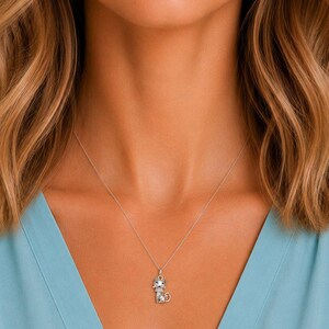Cat Necklace, 20 inches - Silver - - LadybugfeetDesigns -