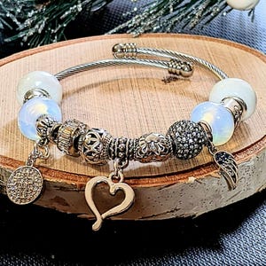 Easy Wrap Memorial Cuff Bracelet, Silver - - LadybugfeetDesigns -