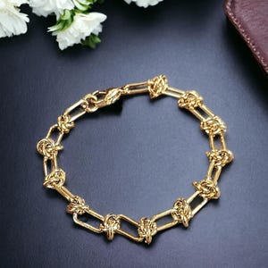Gold Paperclip Barbed Wire Chain Bracelet - - LadybugfeetDesigns -