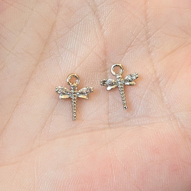 Tiny Dragonfly Mini Hoop Huggie Earrings, Silver- 12mm - - LadybugfeetDesigns -