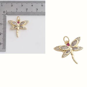 Dragonfly necklace, Gold - 20 inch - - LadybugfeetDesigns -