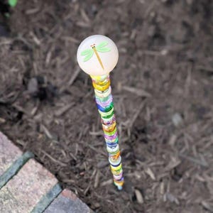 Dragonfly Garden Stakes/ Beaded Dragonfly 12" or 24" Garden Stake/ Suncatcher - - LadybugfeetDesigns -