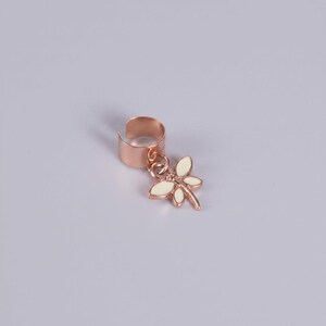 Dragonfly Ear Cuff, Rose-Gold - - LadybugfeetDesigns -