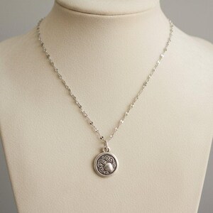 Double Sided Zodiac Coin Necklace, Silver - 24 inch - - LadybugfeetDesigns -