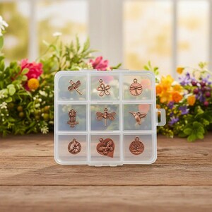 Boho Nature Charm Box - 9 pc., Rose-Gold/Copper - - LadybugfeetDesigns -