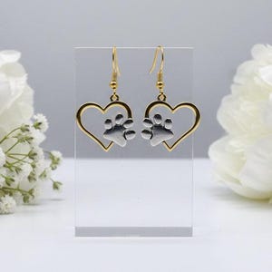 Dog/Cat Paw Print Earrings, Gold - - LadybugfeetDesigns -