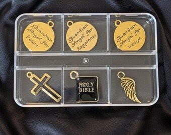 Scatola portagioie mini angeli custodi - 6 pezzi, oro
