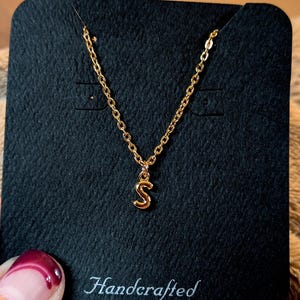 Mini Bubble Initial Necklace - Gold- 20 inch - - LadybugfeetDesigns -
