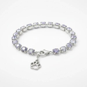 Dog/Cat Paw Faceted Crystal Bracelet - - LadybugfeetDesigns -