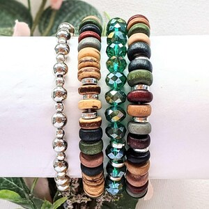 Multi Colored Stretch Bracelet Stack - - LadybugfeetDesigns -