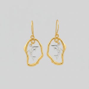Dolphin dangle earrings, Two-Tone - - LadybugfeetDesigns -