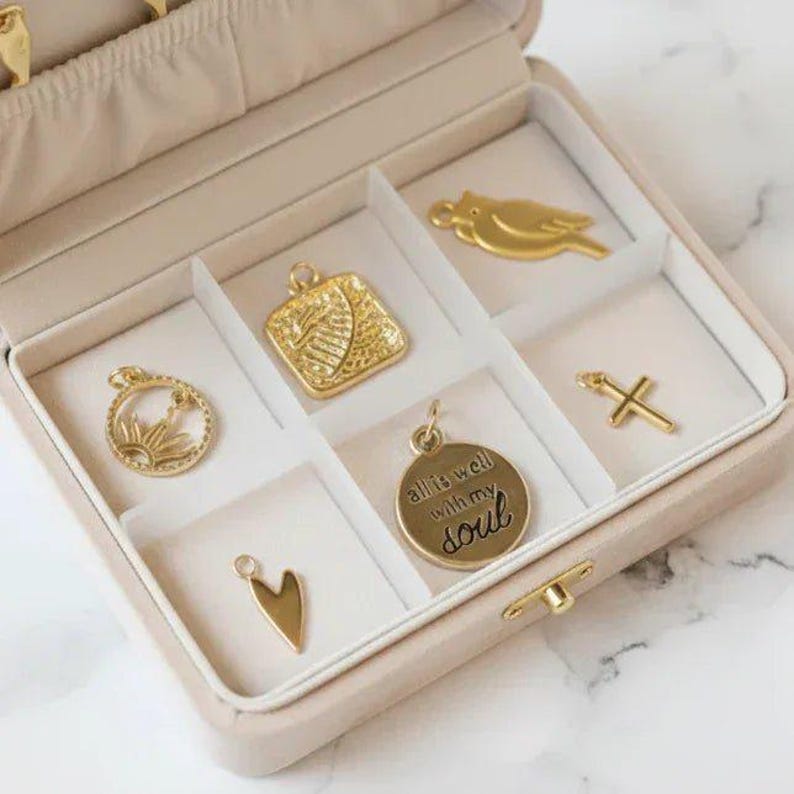 All is Well With My Soul Mini Charm Box - 6 pc., Gold - - LadybugfeetDesigns -