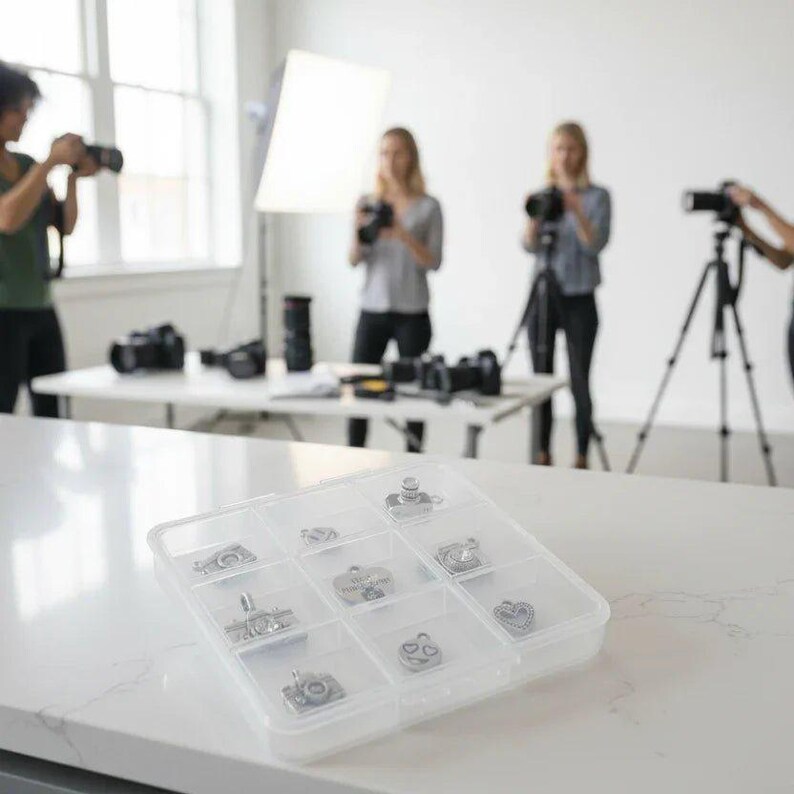 I Love Photography Charm Box - 9 pc., Silver - - LadybugfeetDesigns -