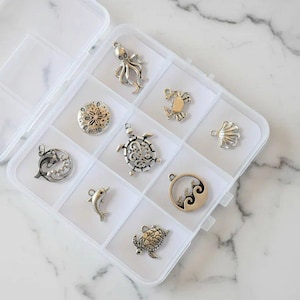 Ocean Lover II Charm Box - 9 pc., Silver - - LadybugfeetDesigns -