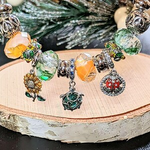 Garden Party Euro Cuff Wrap Bracelet, Silver - - LadybugfeetDesigns -