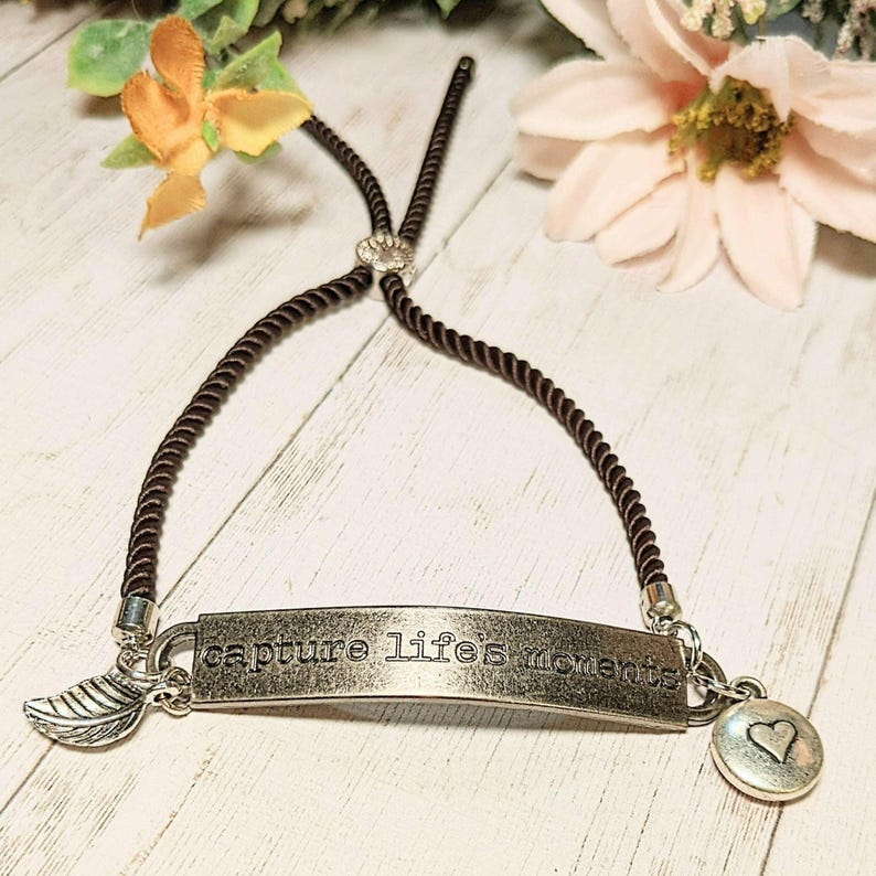 Capture Life's Moments Twisted Rope Bolo Bracelet - - LadybugfeetDesigns -