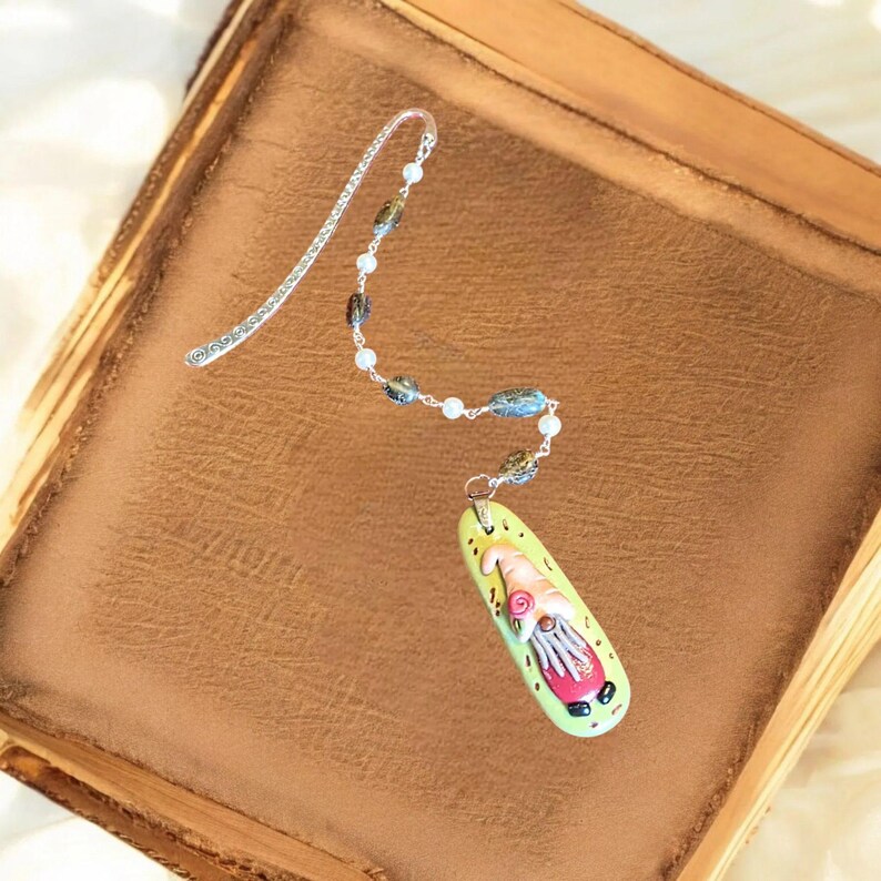 Gnome Labradorite Bead Bookmark - - LadybugfeetDesigns -