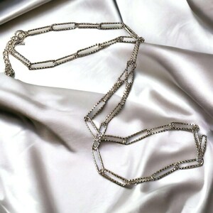 Diamond Cut Paperclip Chain necklace, Silver - 18- 24 inch - - LadybugfeetDesigns -