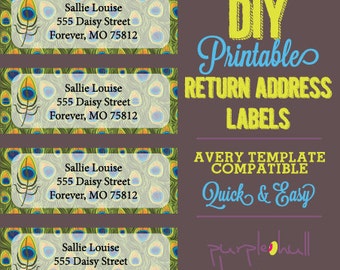 ocean beach return address labels turquoise avery template etsy