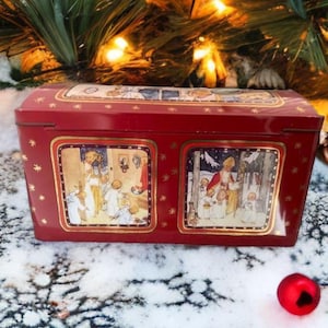 Rare, E. Otto Schmidt German Christmas Gingerbread Box - 1960's