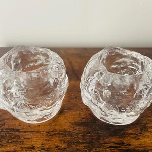 Kosta Boda Swedish Snowball Nightlight Holders (Pair) | Excellent Condition | 1970&#39;s