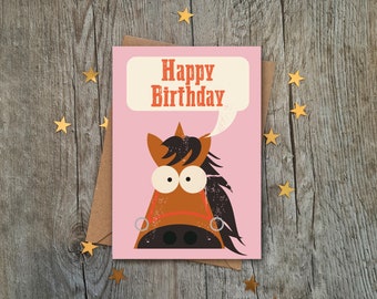 Carte D Anniversaire Cheval Etsy Carte D Anniversaire Cheval Etsy