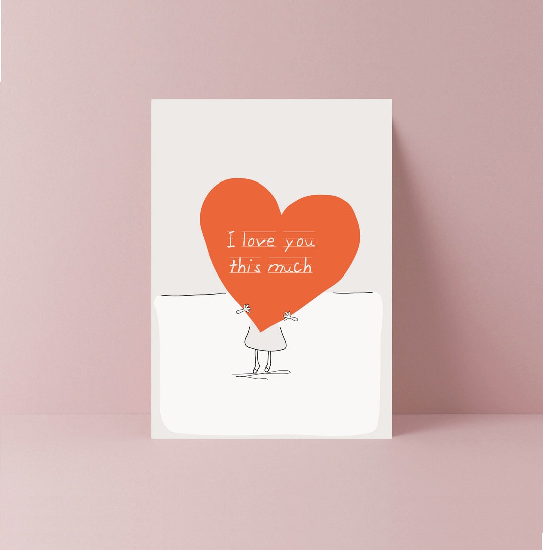 I Love You This Much Valentines Day Card Luxury Card Cute Simple Card ...