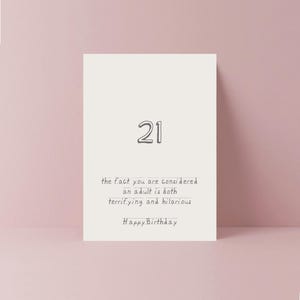 Cartão engraçado de 21º aniversário | Cartão de aniversário para amigo | Cartão hilário de 21 anos, cartão de aniversário de marco | 21 hoje