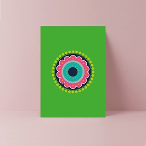 Biglietto di auguri con fiore di Gazania rosa africana /
