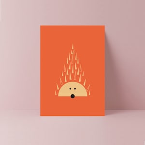 Biglietto d'auguri minimalista con riccio / Amante dei ricci / Biglietto del bosco / Biglietti di compleanno / Biglietti per lei / Biglietti per lui / Anniversario / Compleanno per bambini