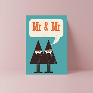 Carte le jour du mariage de M. et M. | Félicitations pour votre mariage | Carte pour deux mariés | Carte de mariage gay | Mariage gay