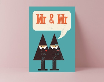 Mr and Mr Wedding Day card | Congratulations on your wedding day | Card for two grooms | Gay Wedding day card | Gay Wedding