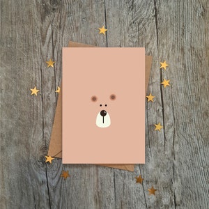 carte minimaliste ours | Ami | Garçons | Filles | Enfants | Tout-petit | Meilleure amie | de gâteau | Petite amie | Petit ami | mari | femme | nan