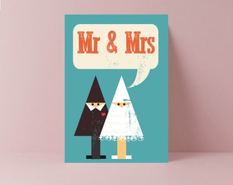 Mr & Mrs Wedding Day Card