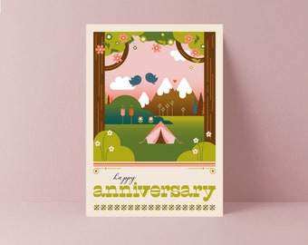 Happy Anniversary Card | Romantic Love | Boyfriend | Girlfriend | Husband | Wife | Wedding Anniversary Card | For Her | For Him | Forever