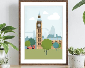 Big Ben and the Houses of Parliament London A3 Poster (unframed)