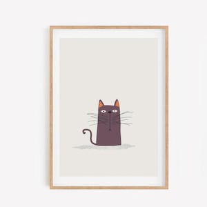 Cat Illustration Print size A3 & A4 | Wall Art Prints | Posters | Pictures | Cat Lover | Crazy cat Lady | Pets Art | Funny Cat | Burmese Cat