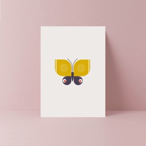 Pieridae gelbe Schmetterlingskarte | Danke-Karte | Freundekarte |  Karte Freundin | Liebe Karte | Frau | Geburtstagskarte her | Mama Karte