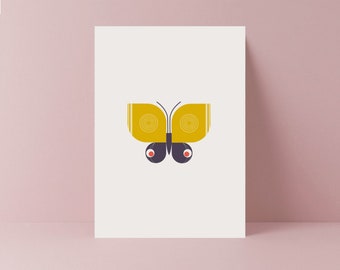 papillon jaune de Pieridae | carte de remerciement | Carte d'ami |  carte petite amie | carte d'amour | femme | carte d'anniversaire elle | Carte Maman