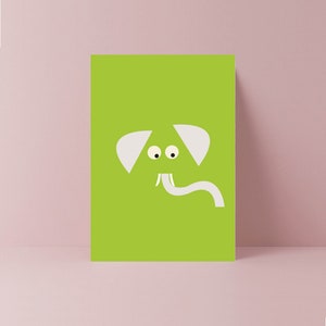 Tarjeta minimalista de elefante / Amante de los elefantes / Tarjeta de la jungla / Cumpleaños de elefante / Tarjetas para ella / Tarjetas para él / Aniversario / Cumpleaños de niños