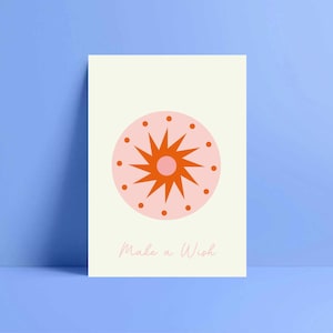 Crea una stella dei desideri - Biglietto di compleanno / Stile retrò / Biglietti per lei / Biglietti per lui / Biglietto migliore amico / Biglietto amico / Biglietto fratello / Biglietto sorella