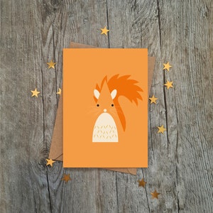 écureuil minimaliste | Pour petit ami | Pour petite amie | Anniversaire | ours en peluche | Mari | femme | Carte d'amour