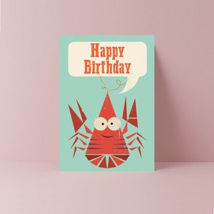 Alles Gute zum Geburtstag Hummer Karte | Geburtstag für Ihn | Geburtstag für Sie | Kindergeburtstag | Hummer Grußkarten