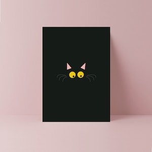 Minimalistic Cat Card | Cat Lover | Pet Card | Owl Birthday | Cards for her | Cards for him | Anniversary | Kids Birthday