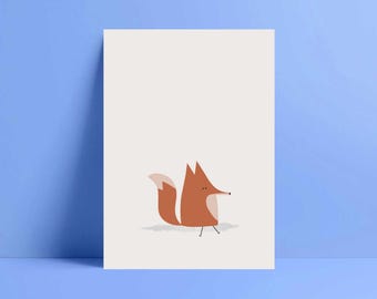 Cute Orange Fox Greetings Card | Blank Card | Minimal Line Drawing | Woodland Animal Card | Thank You | Woodland Animal | Get Well | Forest