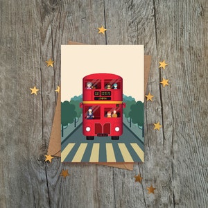 Tarjeta de felicitación del autobús rojo Routemaster de Londres / Paisaje urbano de Londres / Oxford Street / Bond Street / Recuerdo / Arte londinense / West End / Tarjetas londinenses