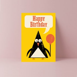 Carte de voeux de pingouin de joyeux anniversaire | Carte d'anniversaire drôle | carte de voeux | Carte Meilleur ami | Ballon | Anniversaire d'enfants | Anniversaire de l'enfant